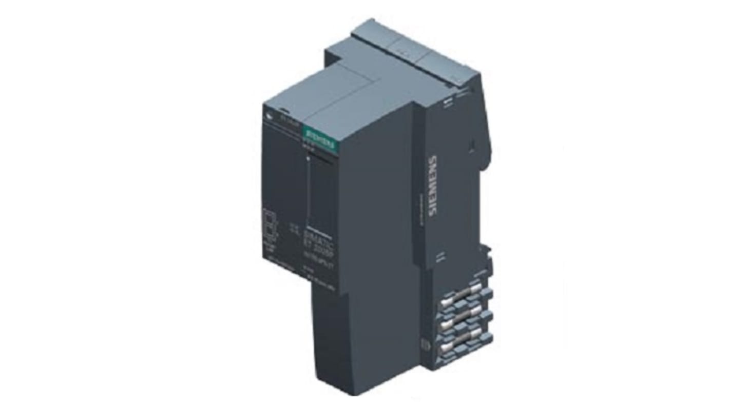 Modulo di interfaccia Siemens 6AG11556AA017BN0 per ET 200SP, dimensioni 117 x 50 x 74 mm, supporta fino a 32 moduli I/O.
