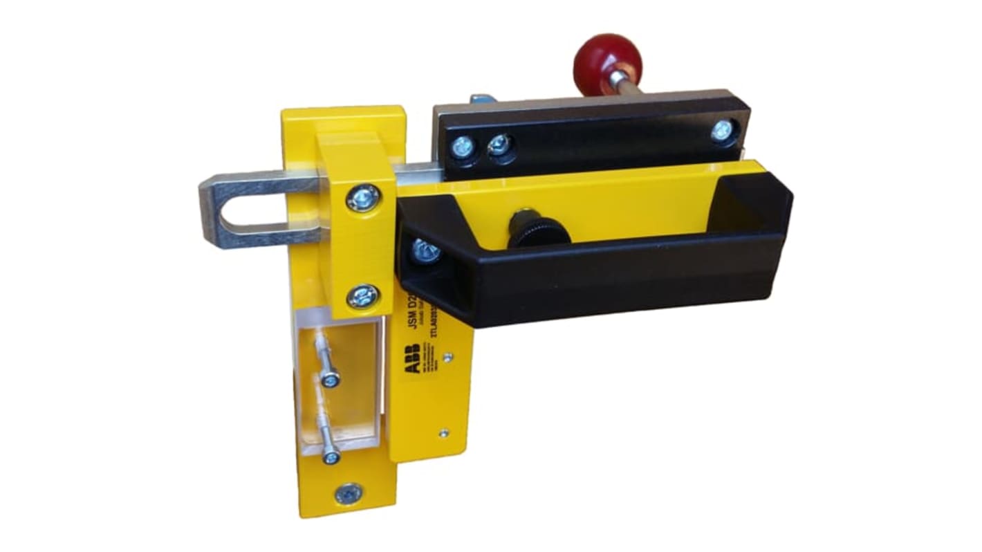 Blocco a scorrimento ABB 2TLA020302R1000 in acciaio giallo, compatibile con porte convenzionali, per uso con Eden.