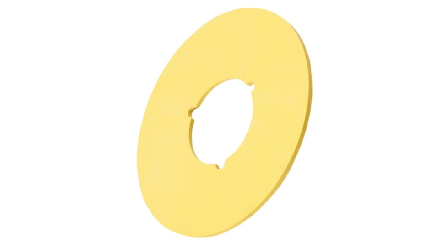 Cornice pulsante ABB per arresto di emergenza, involucro giallo, montaggio a pannello, dimensioni 60 mm x 60 mm. Codice 2TLA030054R1000.