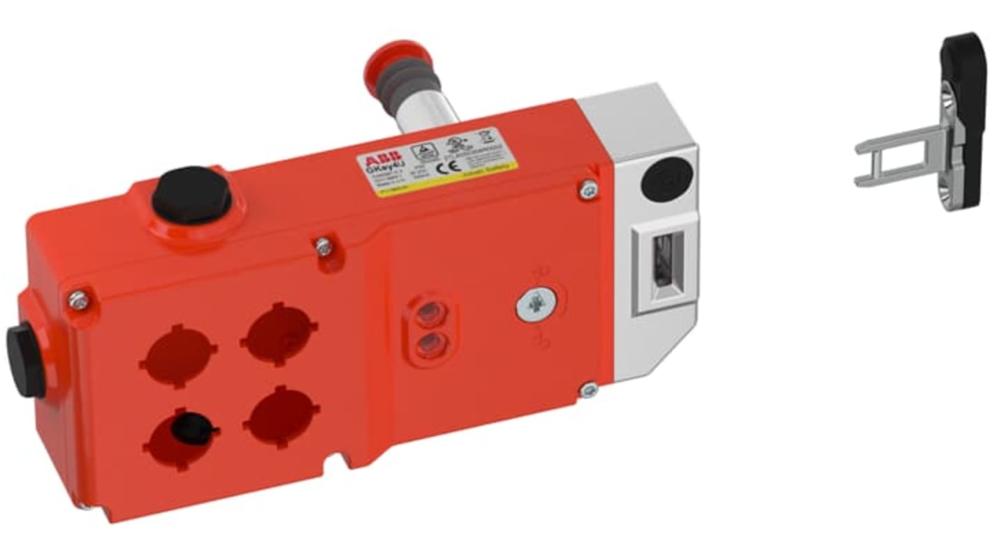 Interruttore di interblocco di sicurezza ABB, modello 2TLA050304R0002, con serratura "Gkey" a 4 posizioni, montabile su porte scorrevoli e incernierate.