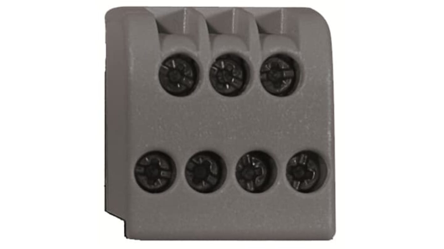 Morsettiera ABB 2TLA081200R1500 per relè di sicurezza, dimensioni 50 x 25 x 25 mm, colore grigio, peso 0,02 kg.