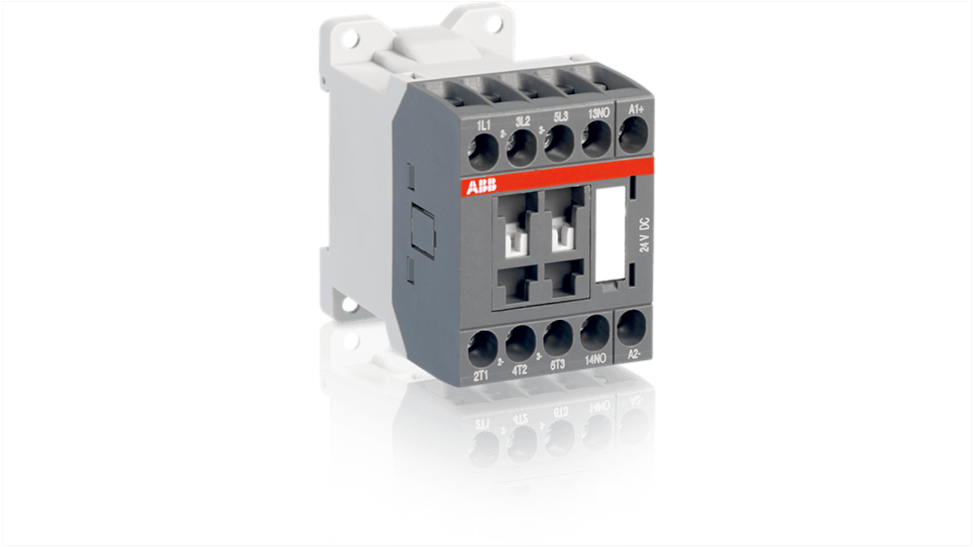Contattore ABB 1SBL103001R8101, 3 poli, 3NO/1NC, 9 A, 24 V c.c., IP20, per controllo motori trifase.