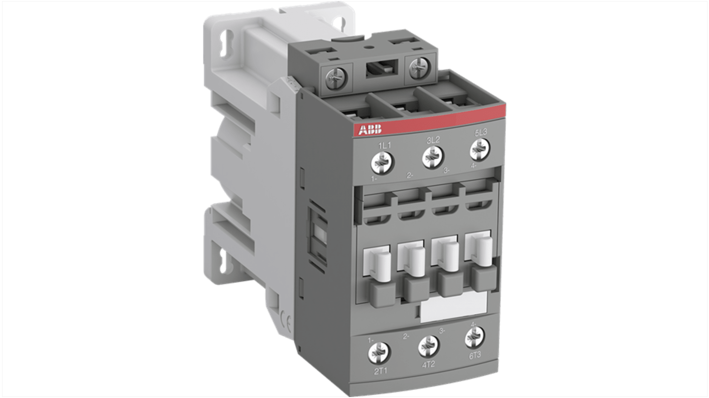 Contattore ABB 1SBL236001R3000, tripolare 3NO, 45 A, 15 kW, 24 V c.c., IP20, -40 a +70 °C, terminali a vite.