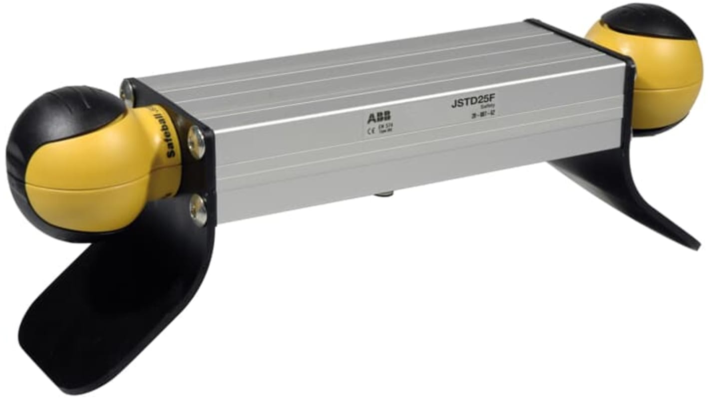 Interruttore di controllo a due mani ABB JSTD25, montaggio a pannello, protezione IP65, dimensioni 370 x 130 x 90,5 mm.