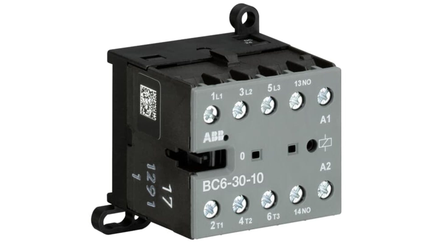 Contattore ABB GJL1213001R0107, 3 poli, 4 contatti NO, 20 A, 12 V CC, montaggio su guida, grado di protezione IP20.