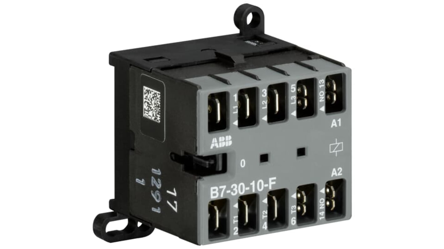 Contattore ABB GJL1311003R0101, 3 poli, 4NO, 20 A, bobina 24 V c.a., grado di protezione IP20, per applicazioni industriali.