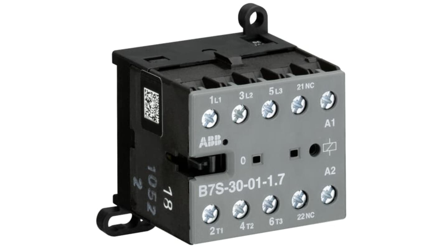 Contattore ABB GJL1313001R7012, 3 poli, 20 A, bobina 32 V CC, montaggio su guida, grado di protezione IP20.