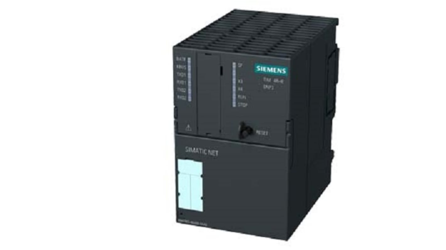 Modulo di comunicazione Siemens 6AG18034BA007AA0 per SIMATIC S7-300, con interfacce RS-232/RS-485 e RJ45. Dimensioni 4,92 x 3,14 x 4,72 pollici.