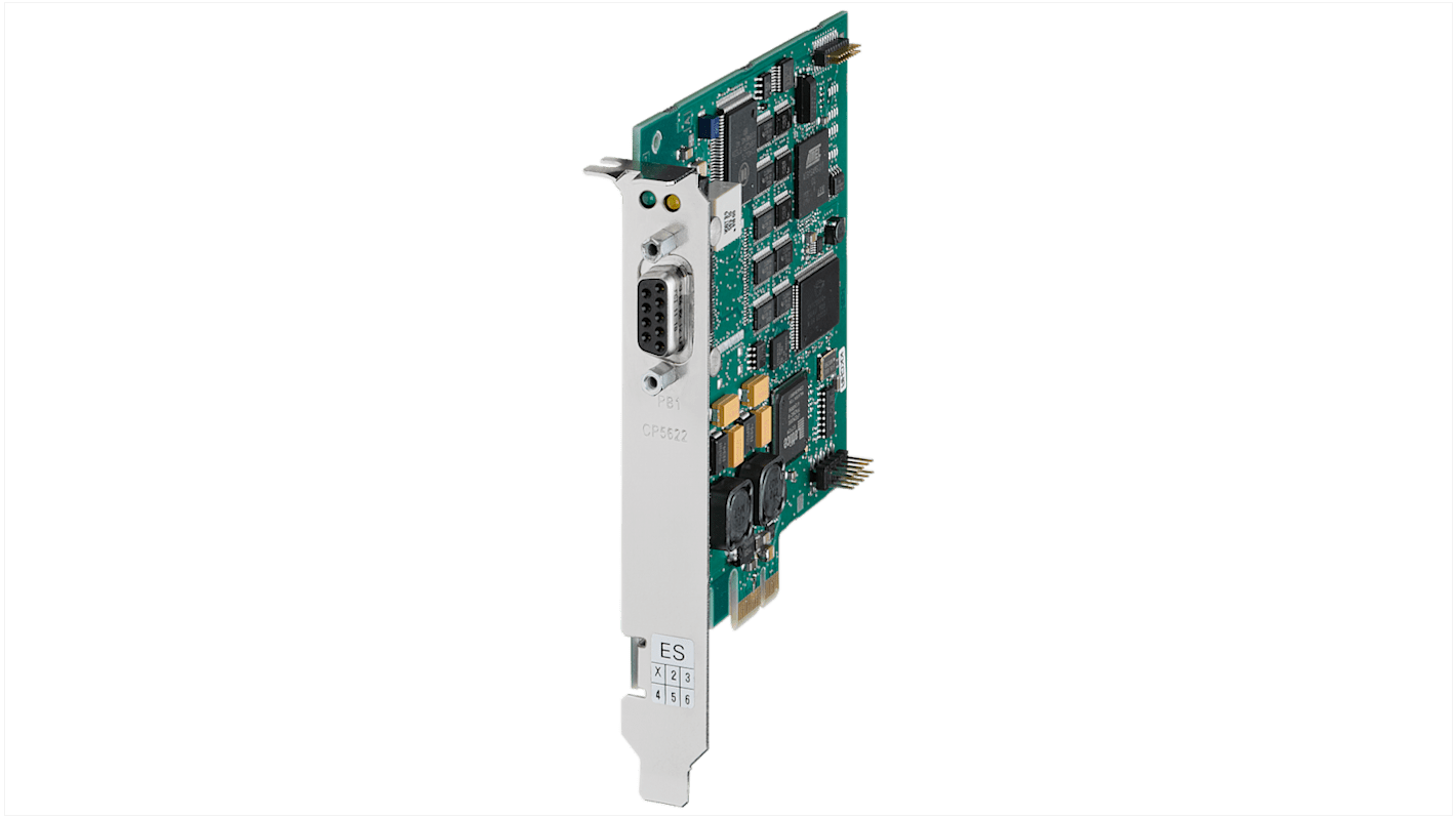 Modulo di comunicazione Siemens 6GK1562-2AA00 per Bus PCIe a PROFIBUS/MPI, con connettore Sub-D 9 pin, dimensioni 3,98 x 0,71 x 4,22 pollici.