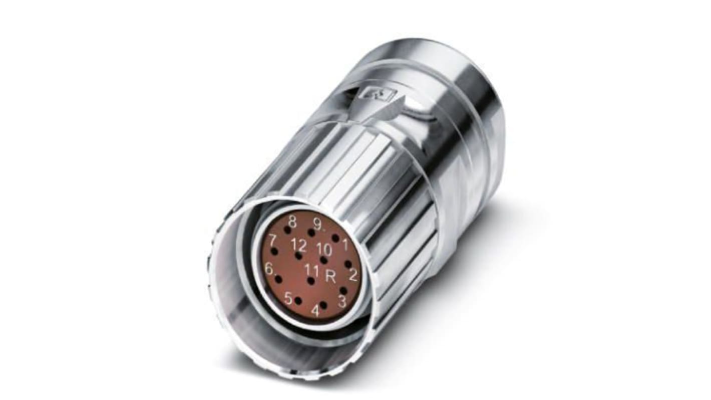 Connettore circolare femmina M23 12 poli Phoenix Contact (cod. 1619633) per cavi da 3-14,5 mm. Protezione EMC per ambienti industriali. Soluzione affidabile.