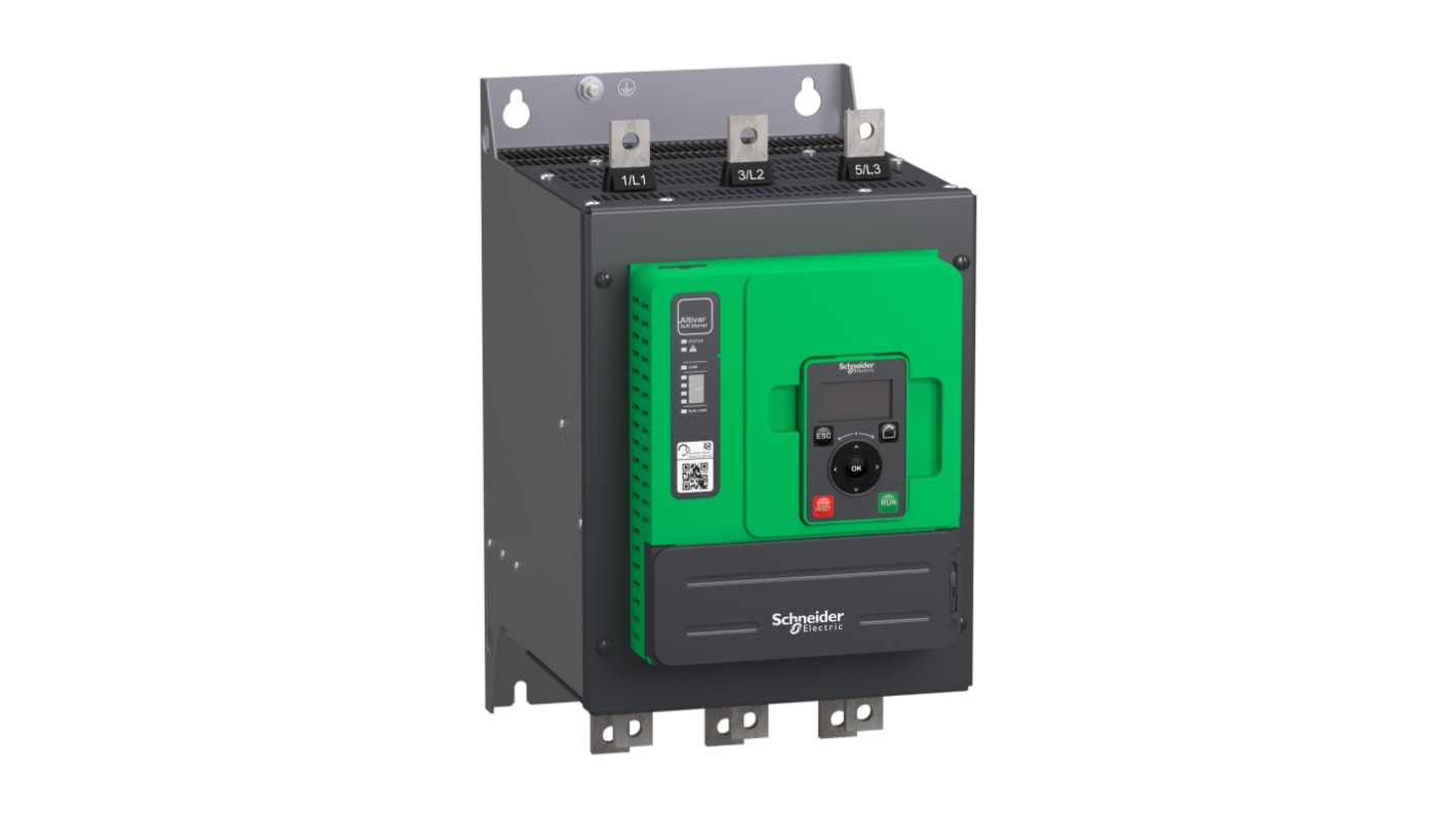 Avviatore soft-start Schneider Electric ATS480C14Y per motori 3 fasi, 690 V, 140 A, grado di protezione IP00.