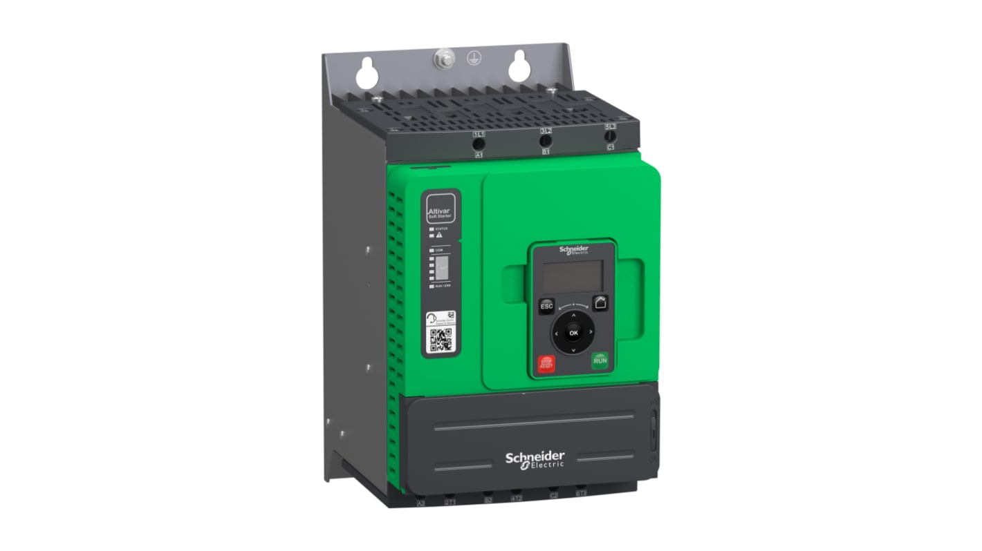 Avviatore soft-start Schneider Electric ATS480D17Y per motori 3 fasi, potenza 55-250 kW, corrente 17 A, IP00.