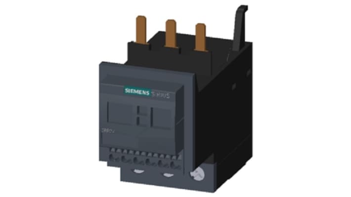 Relè di monitoraggio corrente Siemens 3RR24433AA40, SPDT, per carichi motori, con riparametrizzazione automatica e monitoraggio in tre fasi.