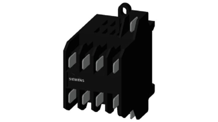 Relè di potenza Siemens 3TG10101BB4, 4 poli, 16 A, 24 V, montaggio a vite, contatto normalmente aperto, protezione sovratensioni.