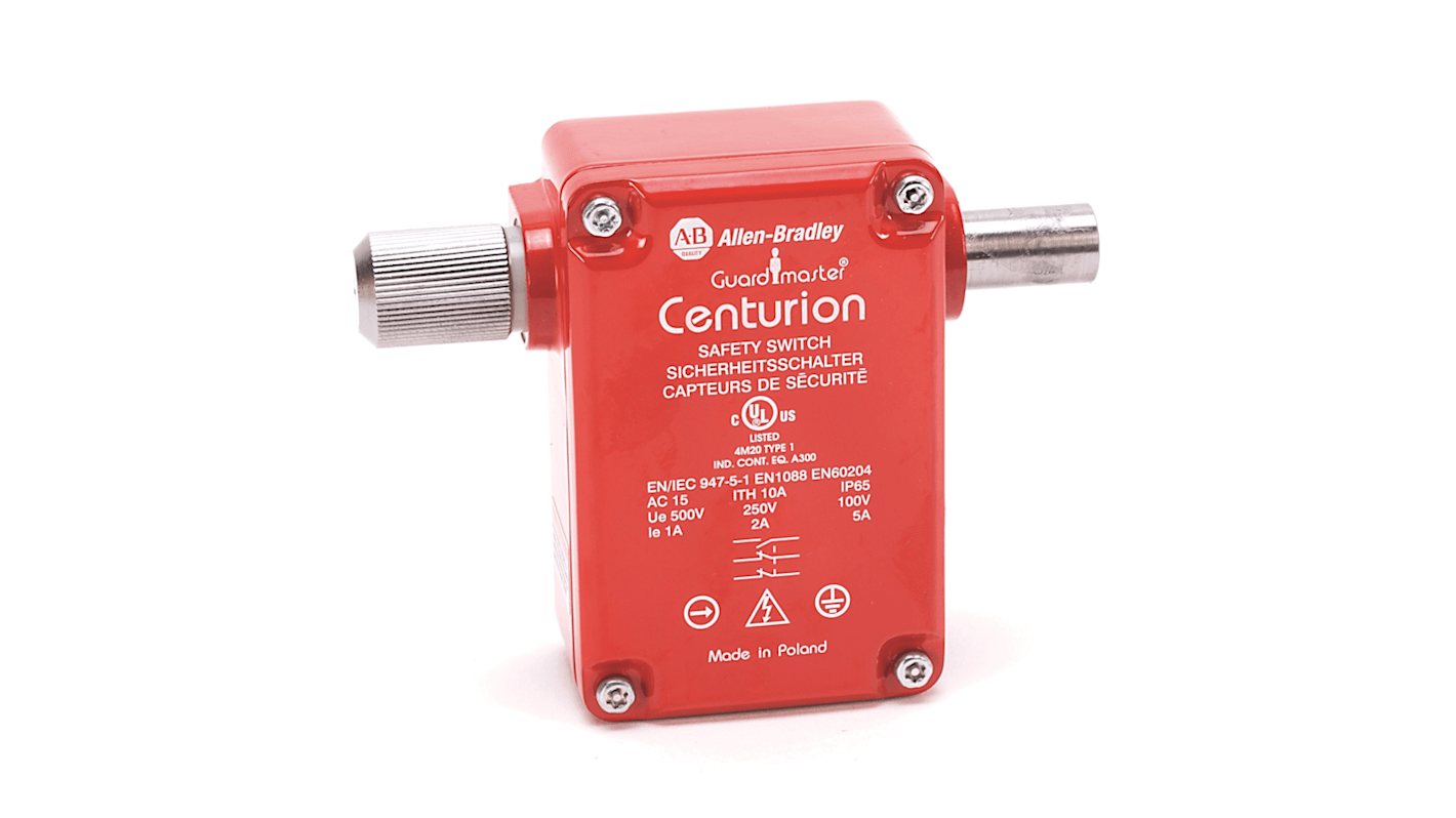 Interruttore di interblocco NC Rockwell Automation 440K-B04046, con 2 contatti di sicurezza e grado di protezione IP66.