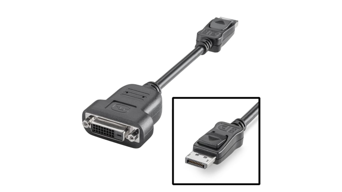 Adattatore Siemens 6ES76483AF000XA0 per collegamento DisplayPort a DVI-D, lunghezza cavo 203 mm, compatibile con rack SIMATIC IPC.