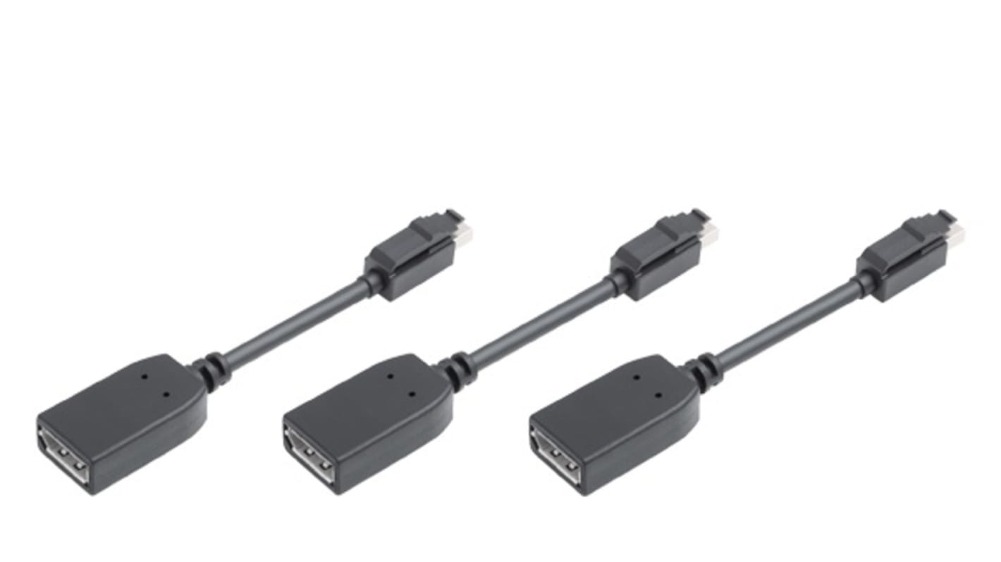 Adattatore Siemens 6ES76483AJ001XA0 per collegamento miniDisplayPort a DisplayPort, confezione da 3 unità, compatibile con IPC647E e IPC847E.