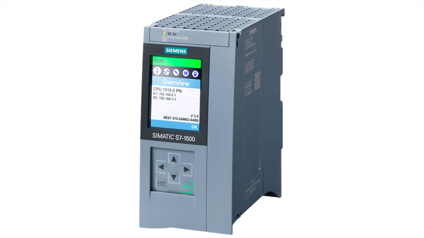 CPU PLC Siemens SIMATIC S7-1500 con 2 interfacce PROFINET e clock hardware integrato - 6ES7515-2AN03-0AB0: ideale per automazione industriale con supporto PID e I&M.