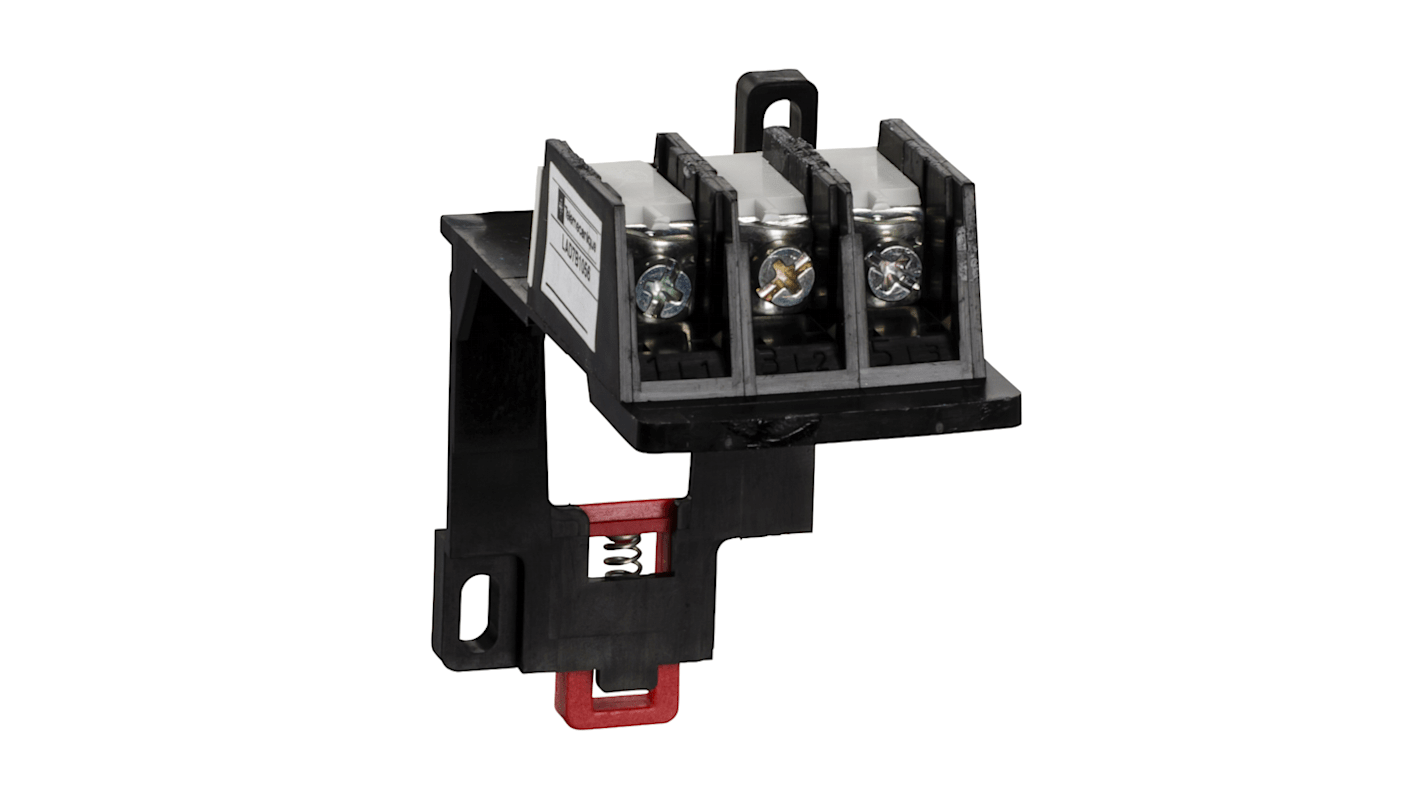 Morsettiera Schneider Electric LAD7B1056 per montaggio separato di LRD15 e LR3D15, con morsetti a vite per alette.
