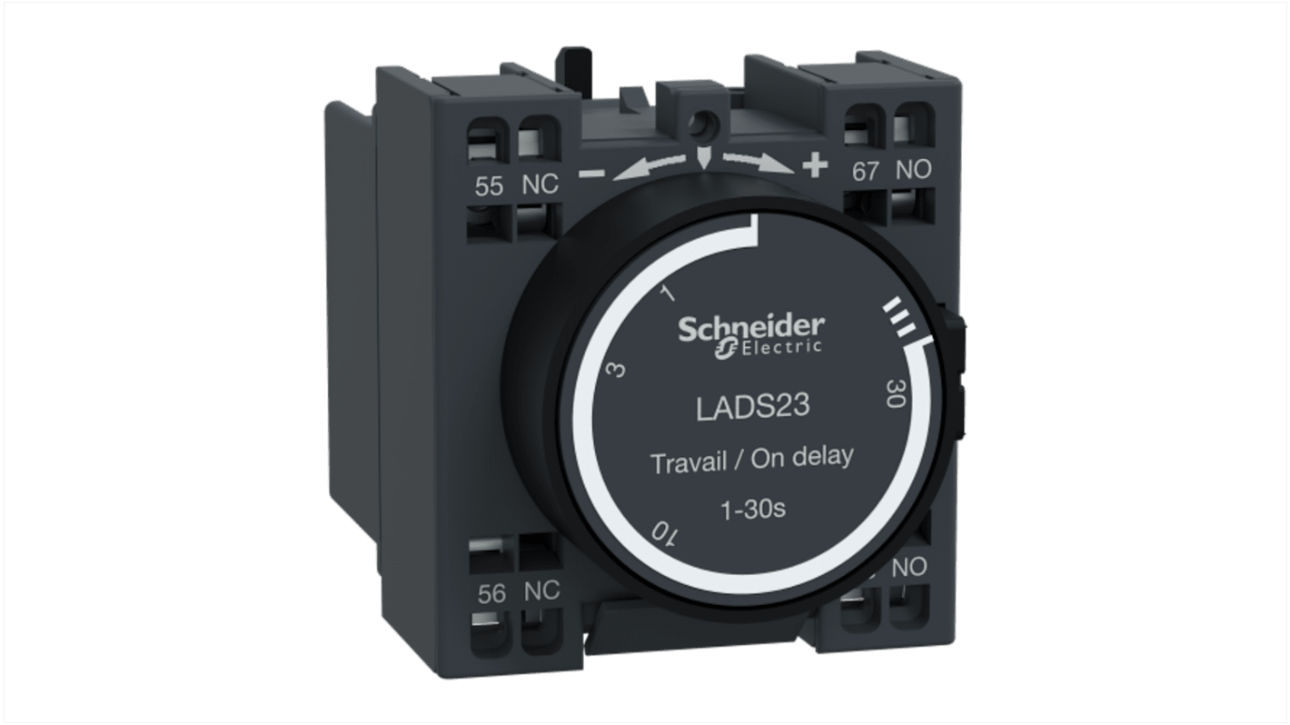 Blocco di contatti ausiliari Schneider Electric LADS23 per starter stella-triangolo, montaggio anteriore, compatibile con TeSys Deca.