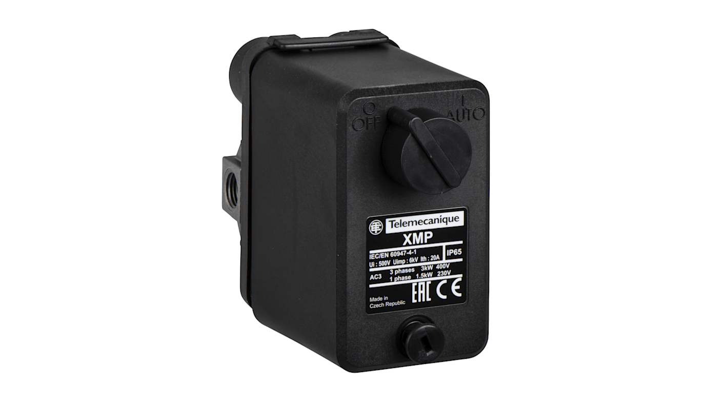 Sensore di pressione differenziale Telemecanique XMPE12C2431C, 12 bar, 3 contatti NC, IP54, per aria e acqua.
