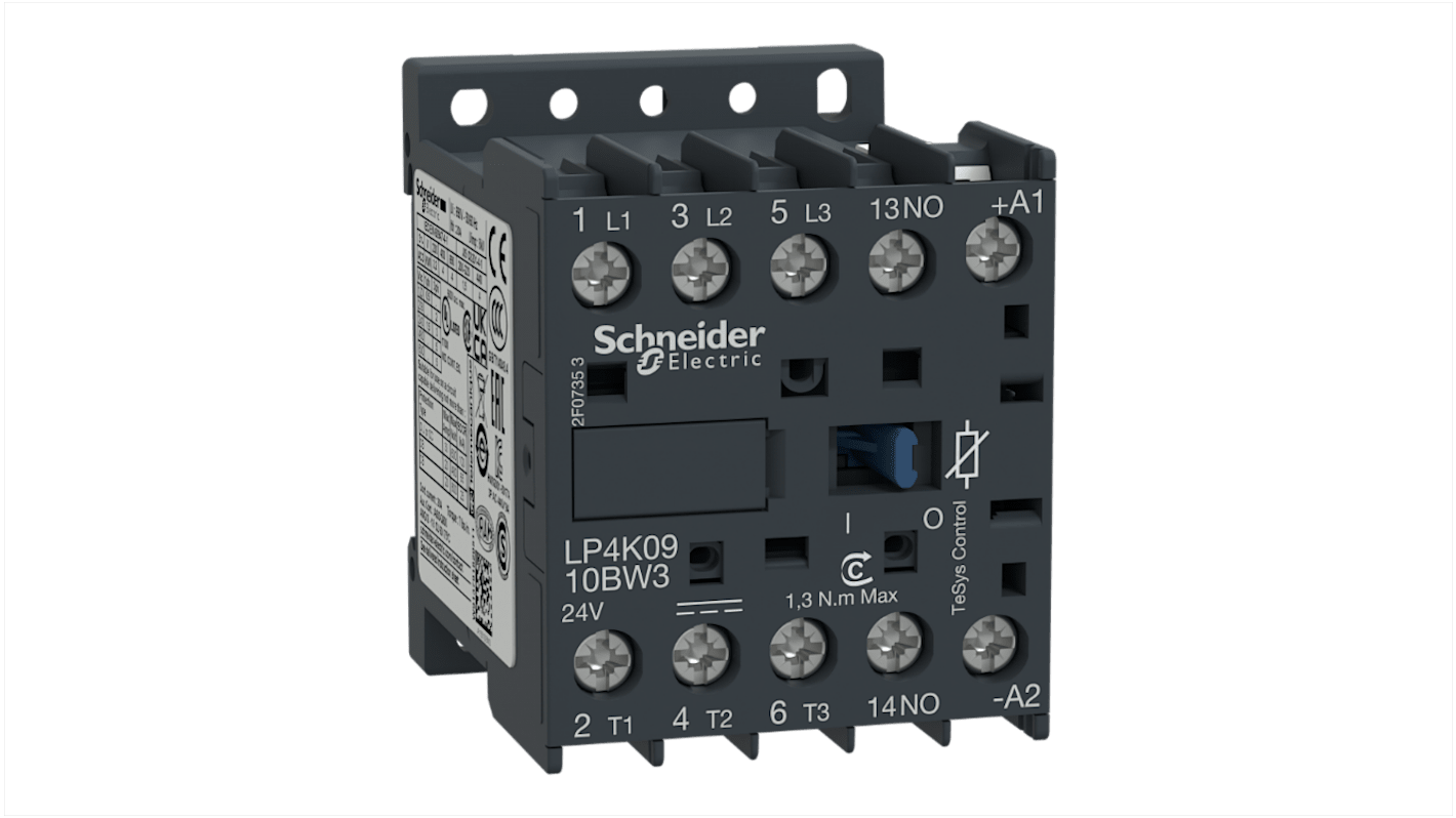 Contattore di commutazione Schneider Electric LP4K09106BW3S16, 3 poli, 9 A, 1 NA + 1 NC, conforme RoHS, per applicazioni industriali.