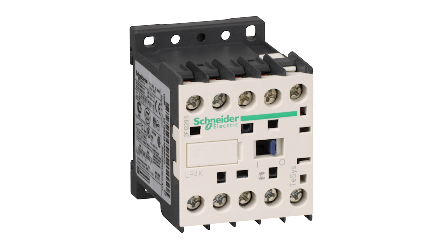 Contattore Schneider Electric LP4K0910JW3, 3 poli, 9 A, 1 NA + 1 NC, conforme RoHS, per applicazioni industriali.