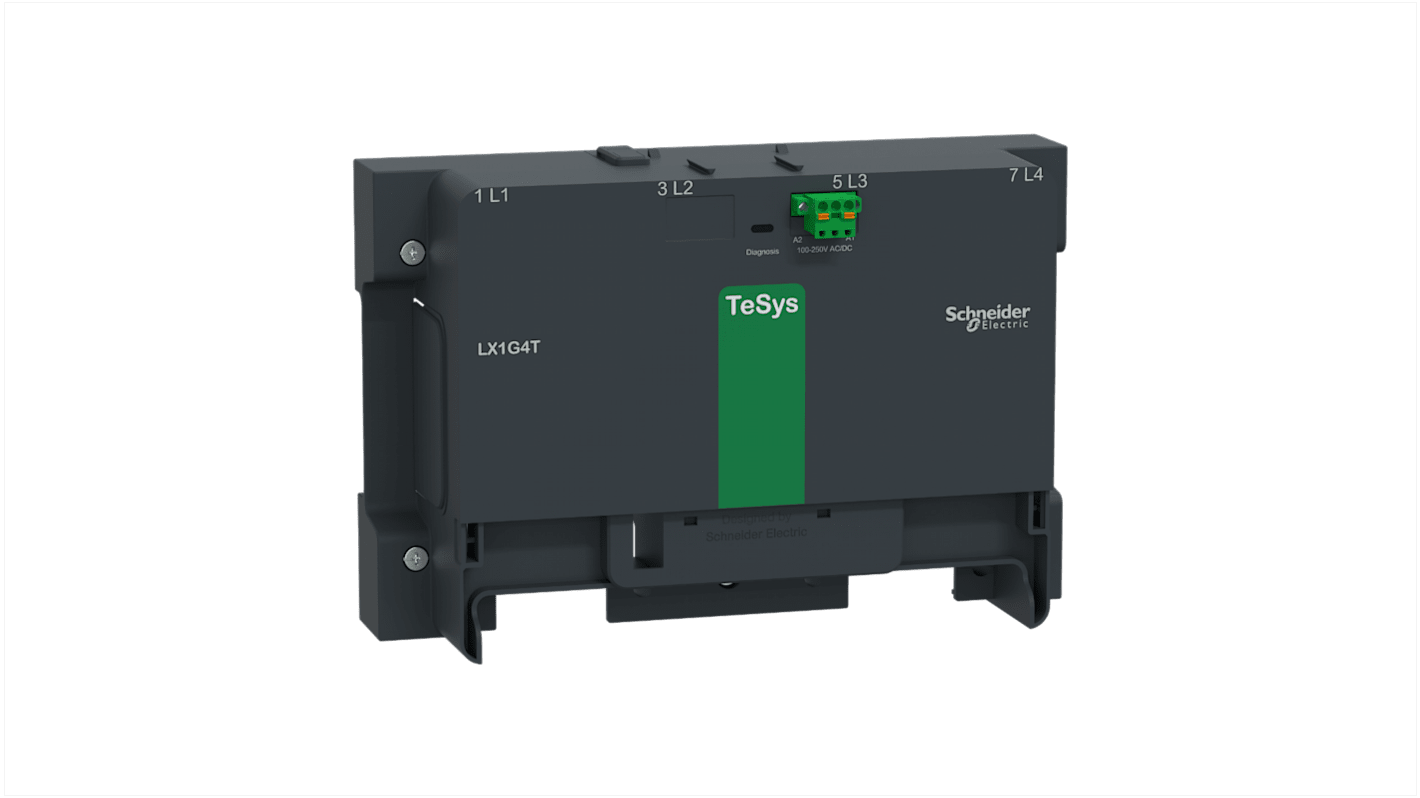 Connettore contattore Giga Schneider Electric LX1G4TKUEN, modulo a 4 poli con bobina a basso consumo e terminale a molla.