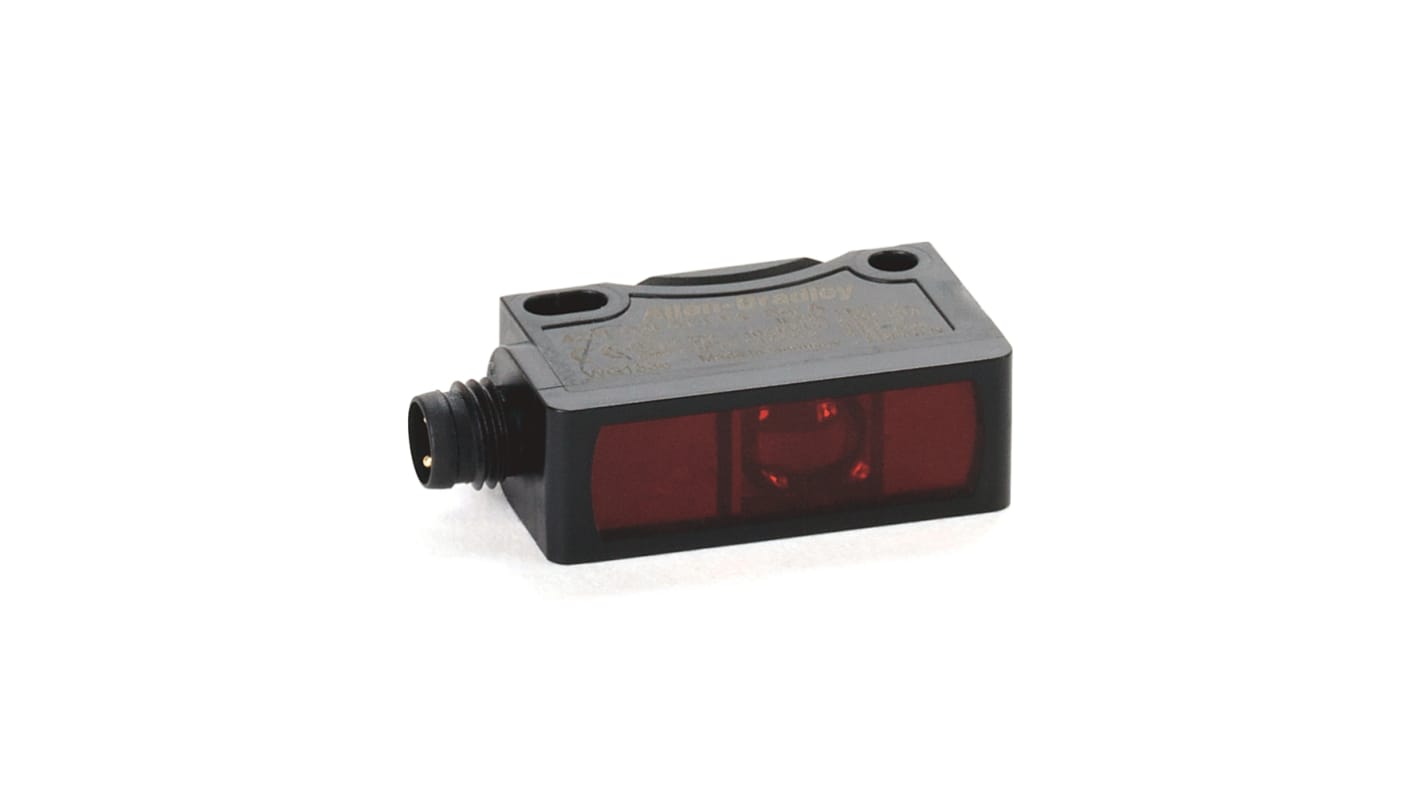 Sensore fotoelettrico NPN Rockwell Automation 42JT-C2LAT1-P4, rilevamento fino a 2 m, configurazione tramite pulsante e IO-Link.