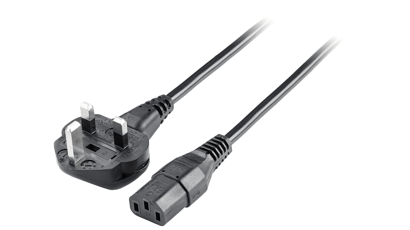 Cavo PLC Siemens 6ES79000BA000XA0 con connettore maschio BS 1363 a 90 gradi e femmina C13 a 180 gradi, classe di protezione IP65, compatibile con 169 dispositivi HMI/IPC.