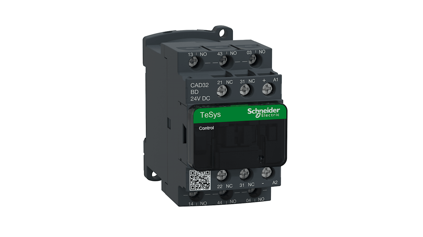 Contattore Schneider Electric LC1D50A6KUE, 3 poli, 50 A, montaggio su guida DIN, 1 NA + 1 NC, tensione 100-250 V.