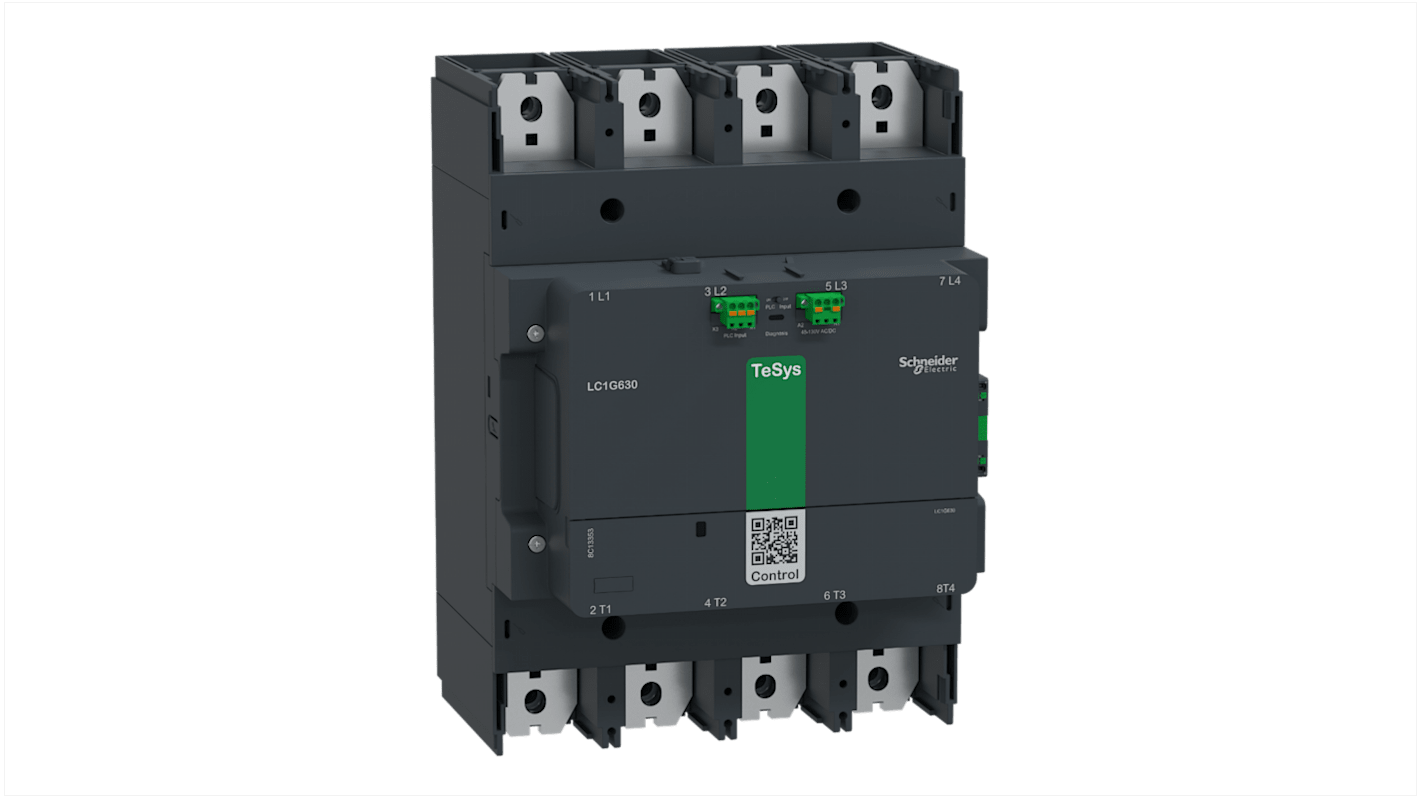 Contattore Schneider Electric LC1G8004EHEA, 4 poli, 1 NA + 1 NC, corrente 1,05 kA, tensione bobina 48-130 V, montaggio versatile.