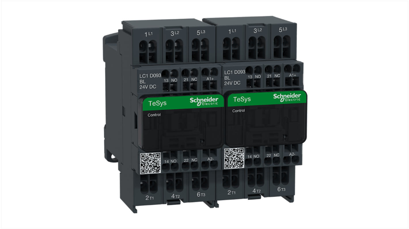 Teleinvertore Reversibile Schneider Electric LC2D093FE7S149, 3 poli, 9 A, montaggio su guida DIN, per applicazioni HVAC.