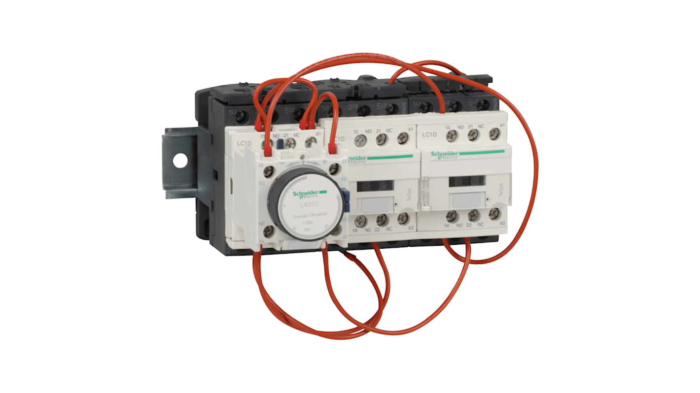 Starter per motore Schneider Electric LC3D120AP7, 230 V, 9 A, montaggio su guida, tipo stella triangolo, IP20.