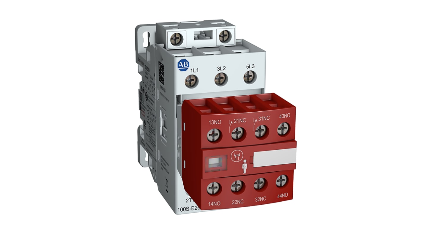 Contattore Safety Rockwell Automation 100S-E38EJ04C, 3 poli, 4NC, 38 A, bobina 24-60 V c.a., 20-60 V c.c.