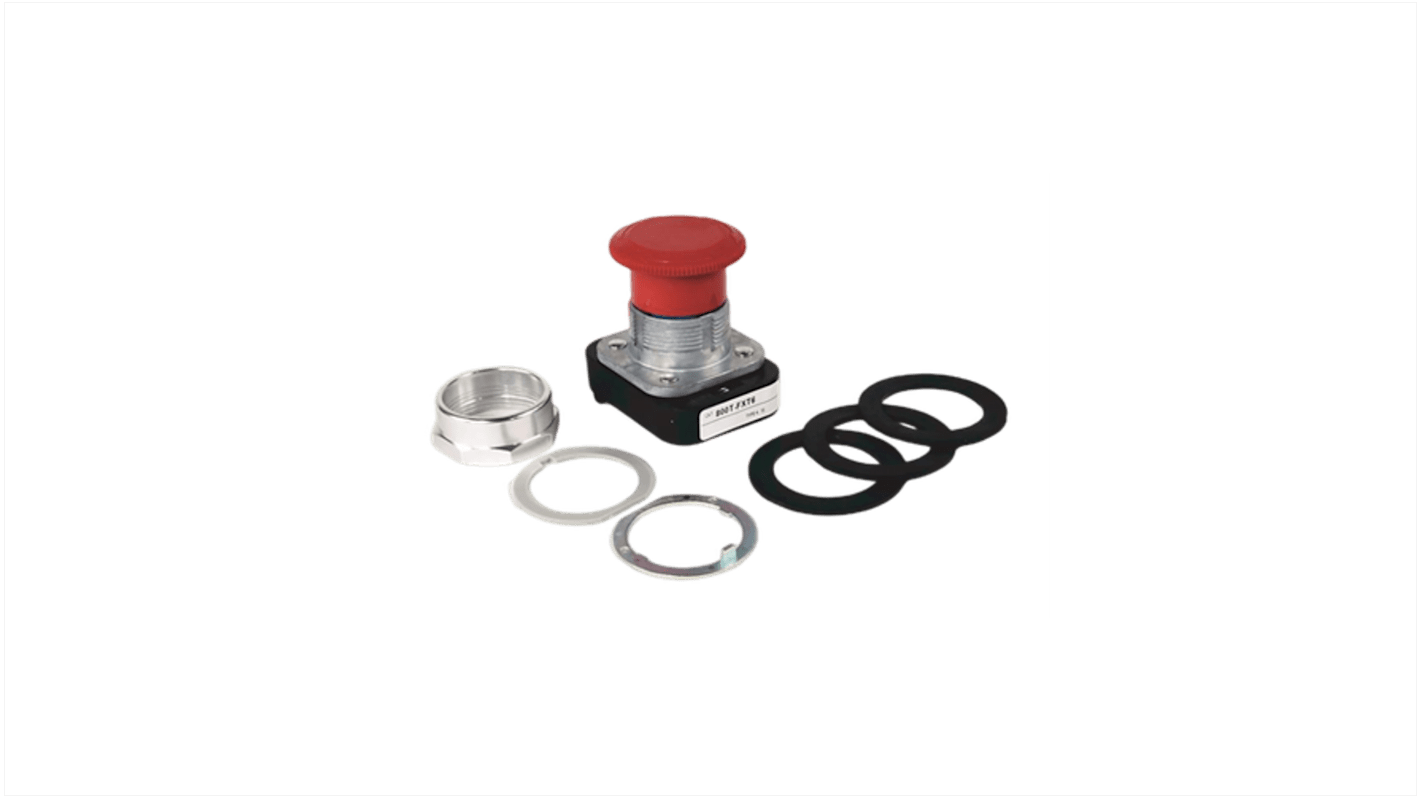 Pulsante Rockwell Automation 800T-FXTS00X, rotondo, diametro foro 30 mm, attuazione push-pull o twist, in metallo, tipo 4/13.