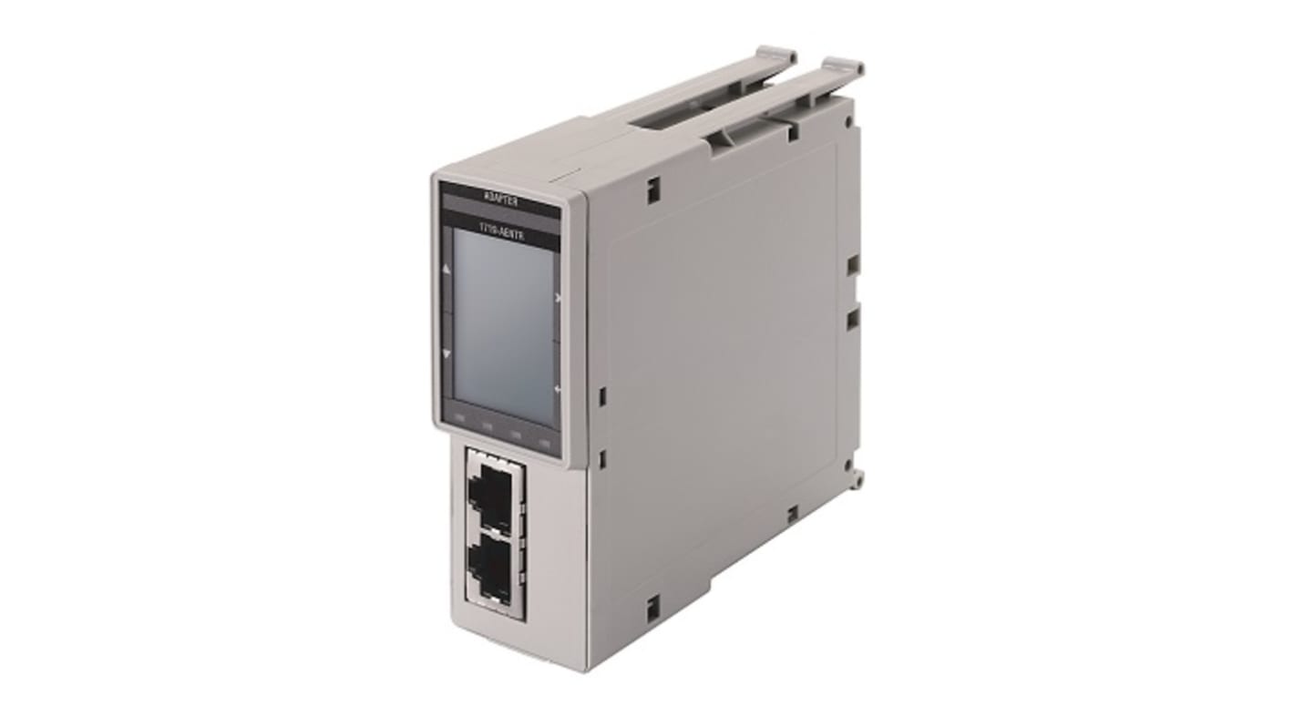 Rockwell Automation 1719-AENTR, adattatore I/O Ethernet/IP per moduli a larghezza singola e doppia, dimensioni 1,26 x 3,9 x 4 pollici.