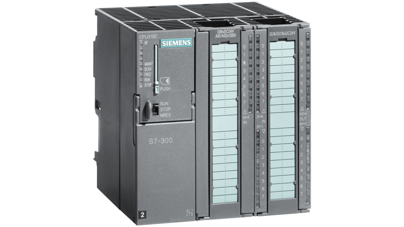 CPU PLC Siemens 6AG1313-5BG04-7AB0, 28 ingressi, 16 uscite, montaggio su guida, alimentazione 24 V CC.