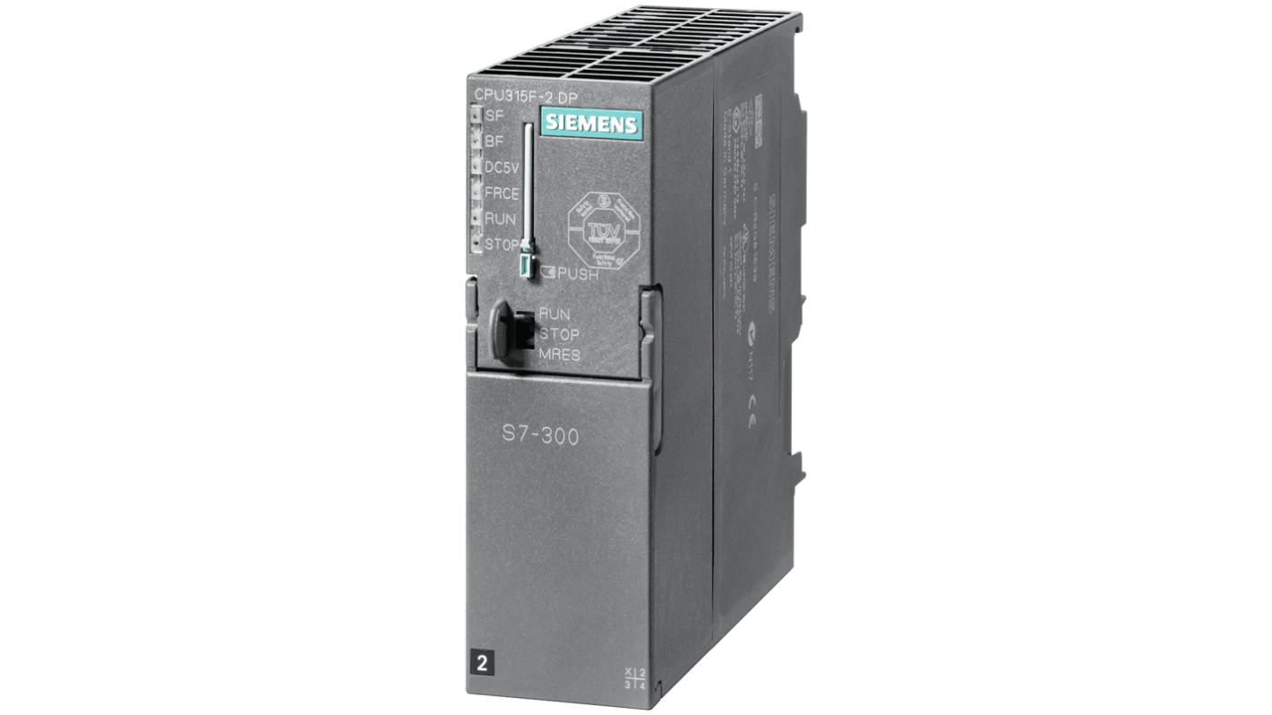 CPU PLC Siemens 6AG1315-6FF04-2AB0, montaggio frontale, alimentazione 28,8 V, interfaccia RS-485, serie SIPLUS S7-300.