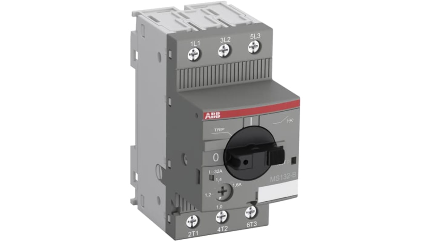 Starter motore ABB 1SAM350200R1009, 3 fasi, 2,2 kW, 690 V, corrente 6,3 A, grado di protezione IP10/IP20.