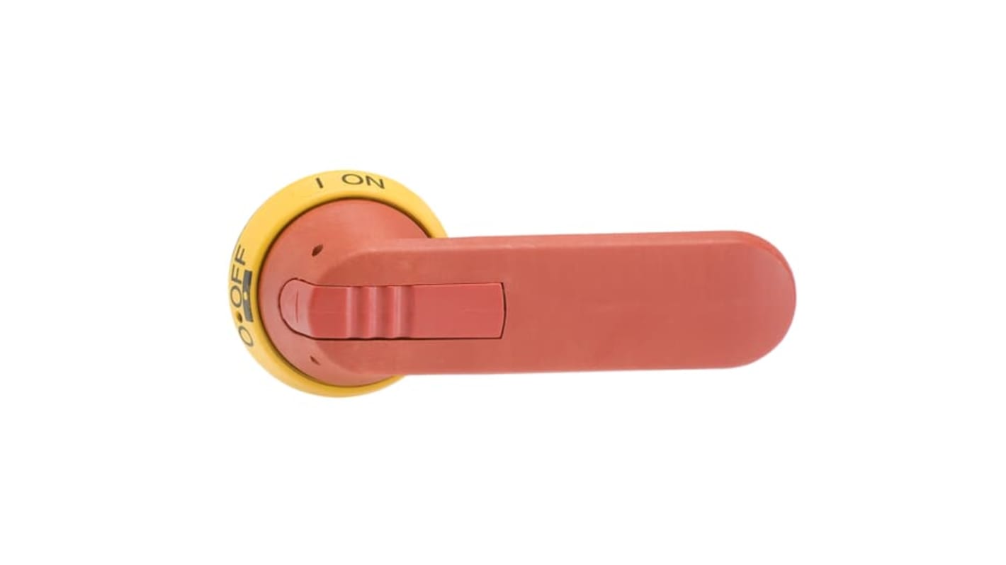 Manopola rotante ABB 1SCA022652R2310, dimensioni 158 x 45 x 66 mm, colore rosso-giallo, grado di protezione IP65.