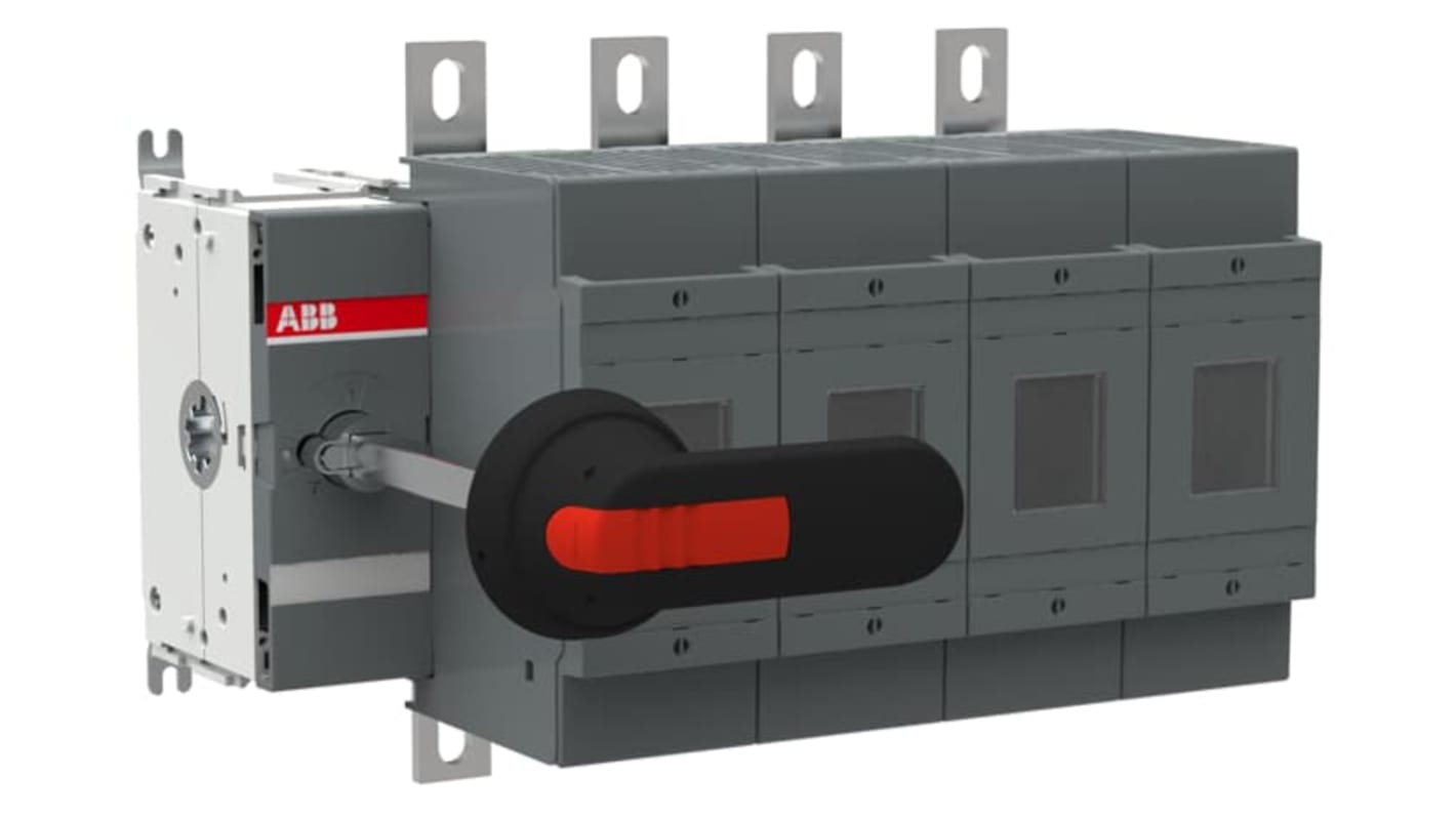 ABB Sezionatore portafusibili integrato 4 poli, 400A, con impugnatura bloccabile e protezione IP65.