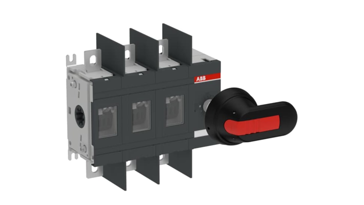 ABB Sezionatore portafusibili integrato, 3 poli, 200A, con impugnatura bloccabile e protezione IP65.