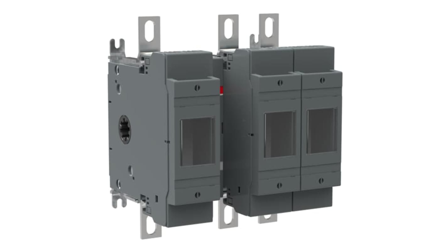 Sezionatore portafusibili integrato ABB, 3 poli, 200A, grado di protezione IP65, impugnatura bloccabile a pad.