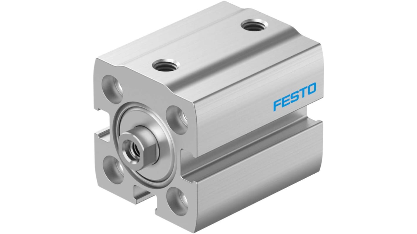Cilindro pneumatico Festo ADN-S-16-20-I-P-A, compatto, doppio effetto, foro 16mm, corsa 20mm, progettato per applicazioni industriali.