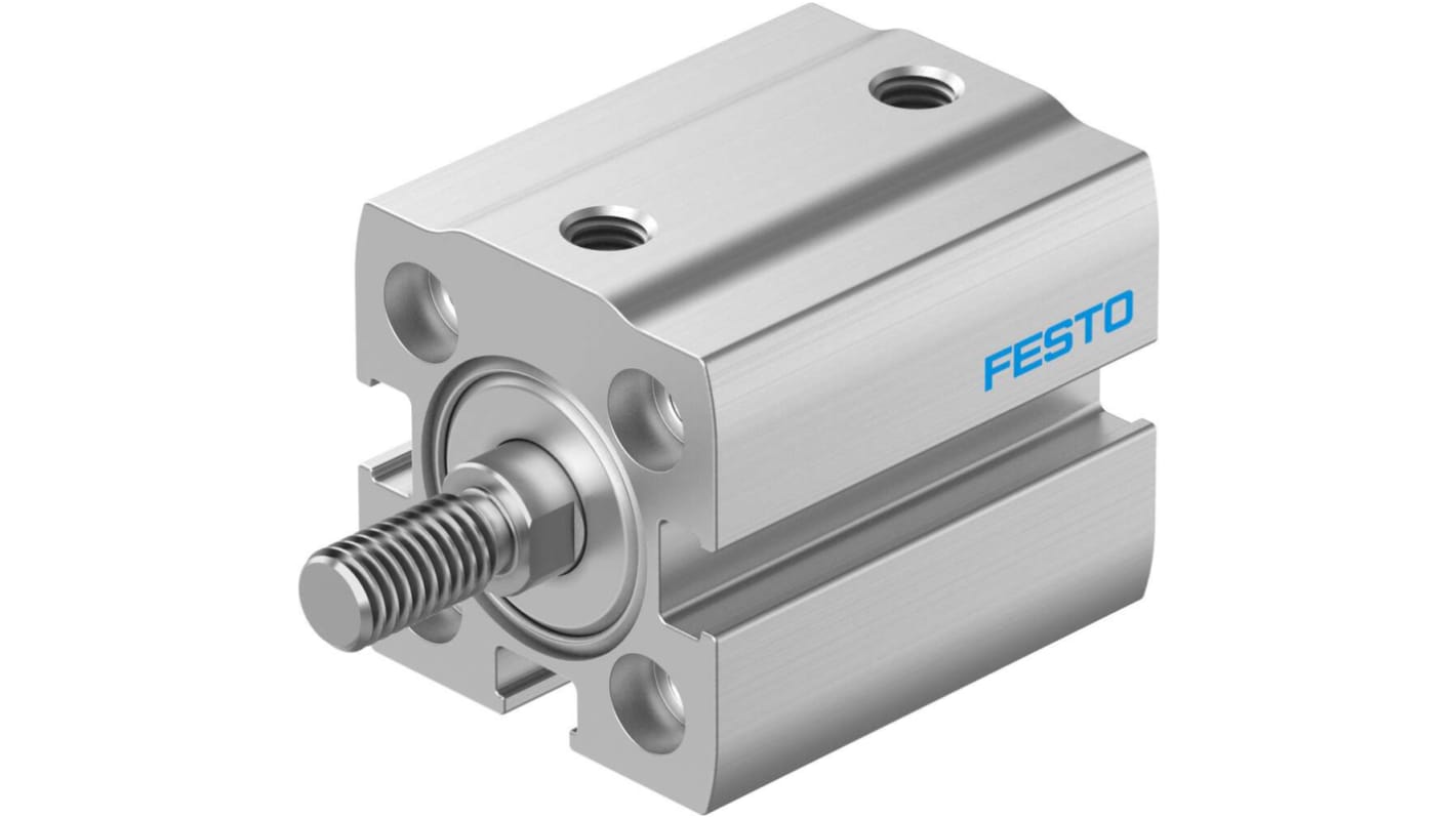 Cilindro pneumatico Festo ADN-S-16-25-A-P, doppio effetto, foro 16mm, corsa 25mm, design compatto per applicazioni industriali.