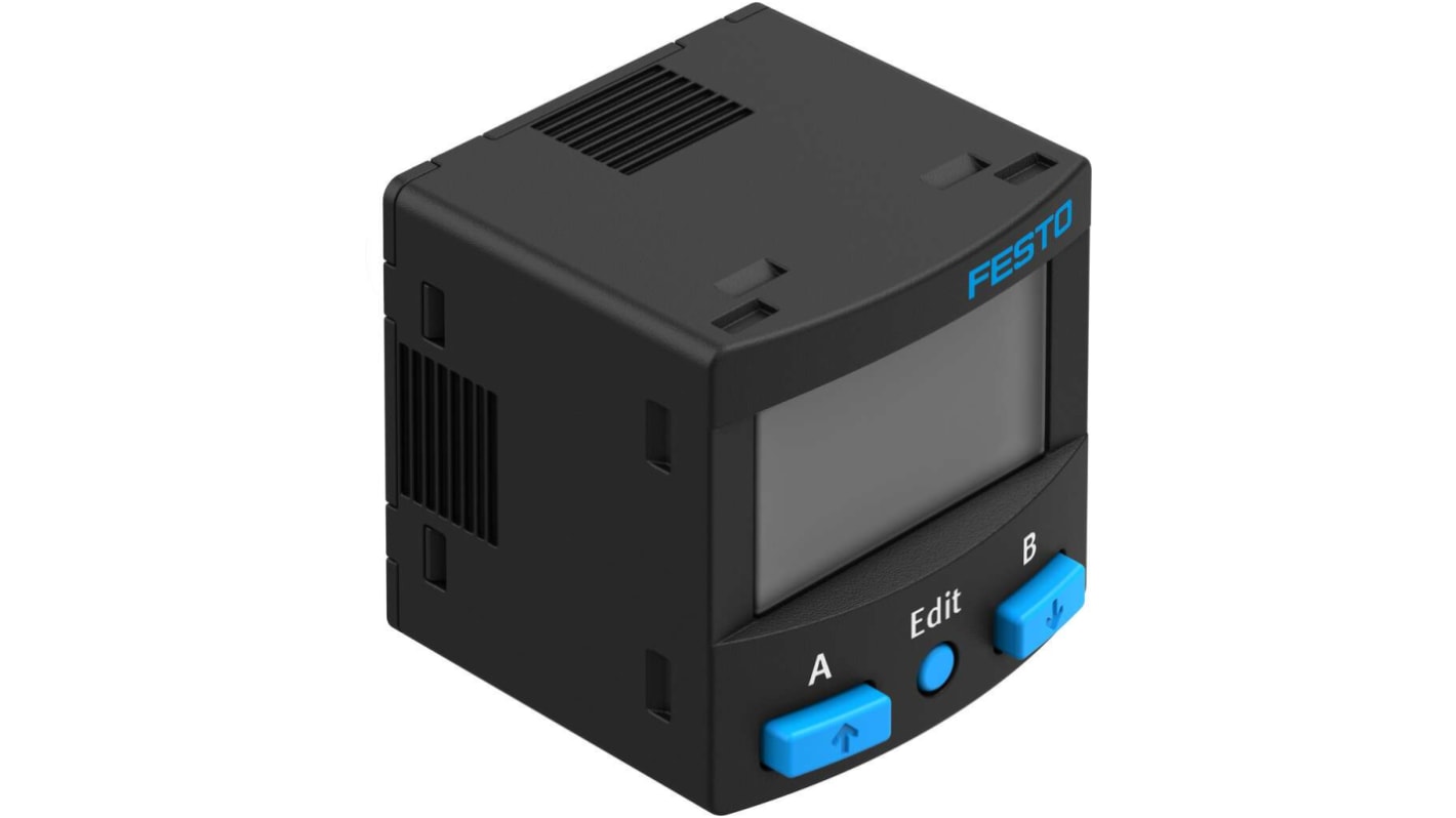 Sensore di pressione relativa Festo SPAN-B-B2R-M5FAL-PN-L1+2.5S, max 1 bar, uscita PNP/NPN, per monitoraggio aria e gas.