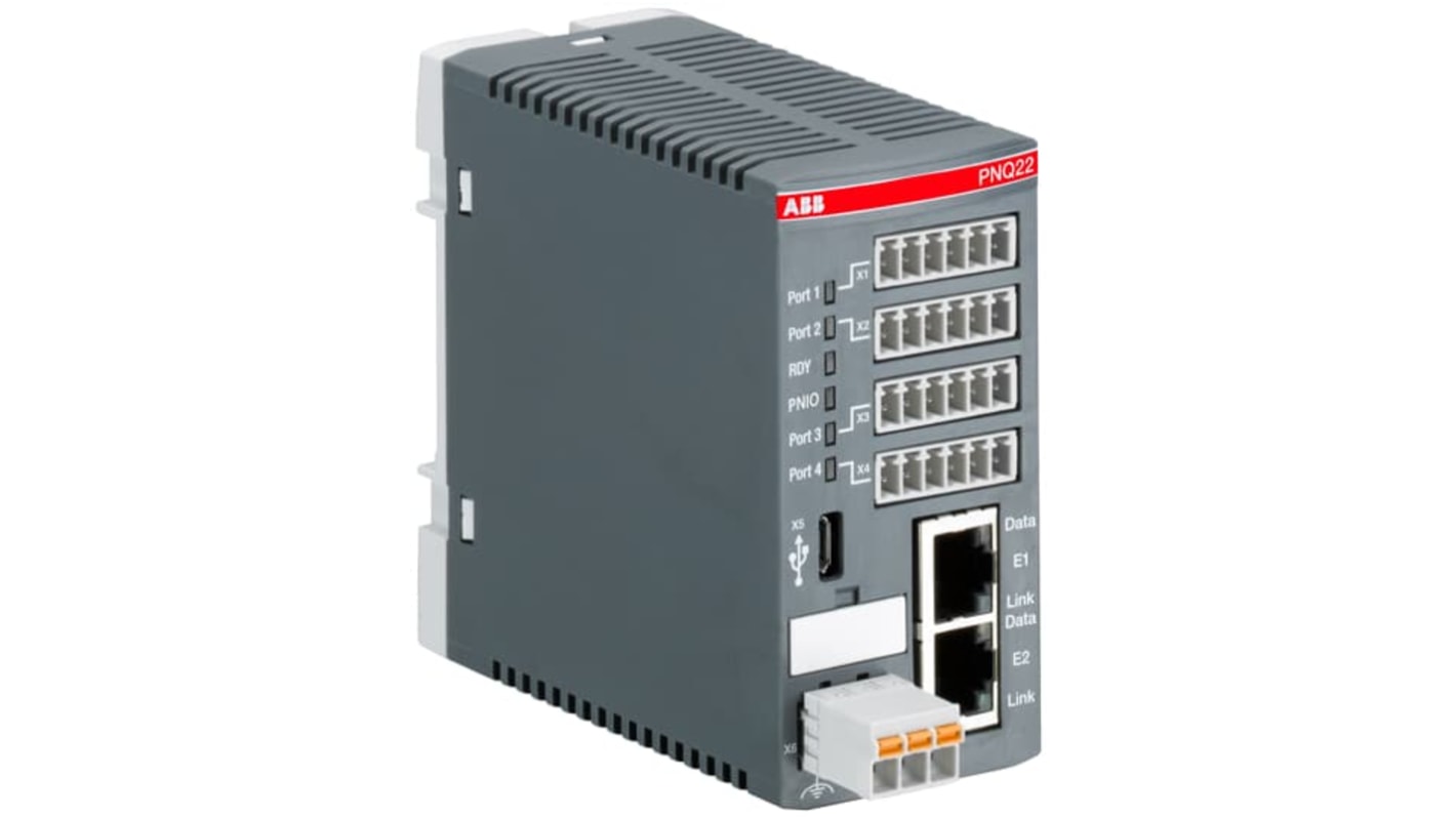 Modulo di interfaccia ABB 1SAJ261000R0100, comunicazione Ethernet PROFINET, montaggio su guida DIN, dimensioni 45 x 90 x 96 mm.