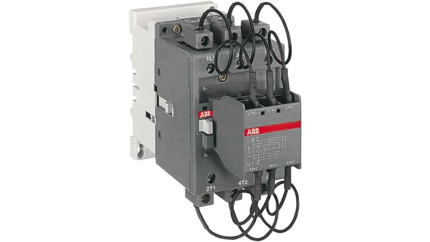 Contattore ABB 1SBL417024R7000, 3 poli, bobina 100 a 250 V c.a., morsetti a vite, contatto ausiliario integrato.