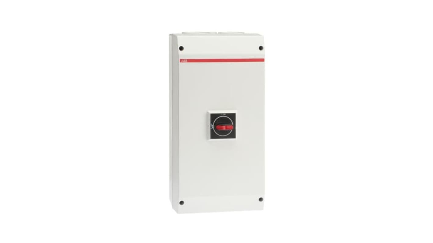 Interruttore di isolamento ABB 1SCA022812R7260, 4 poli, 125A, contenitore in policarbonato, protezione IP65, manico bloccabile.